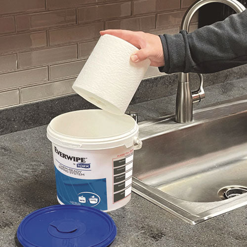 Image of Tork® Chem-Ready Wiping Rolls, 1-Ply, 12 x 5.25, White, 180 Sheets, 6 Rolls/Carton