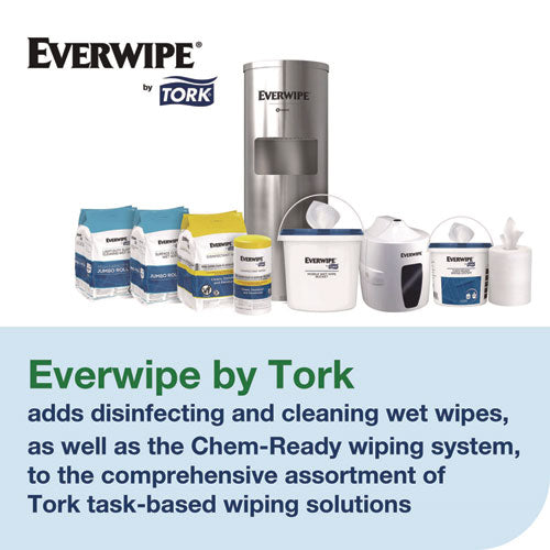 Image of Tork® Chem-Ready Wiping Rolls, 1-Ply, 12 x 12, White, 90 Sheets, 6 Rolls/Carton