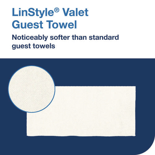 Image of Tork® LinStyle Valet Guest Towel, 1-Ply, 11.5 x 17, White, 100/Pack, 5 Packs/Carton