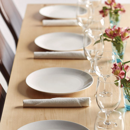 Image of Tork® LinStyle Dinner Napkin, 1-Ply, 15 x 16, White, 1,000/Carton