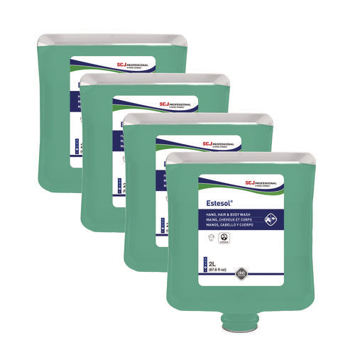 Image of SC Johnson Professional® Estesol Hand, Hair and Body Cleaner Manual Cartridge, Rainforest Scent, 2 L, 4/Carton