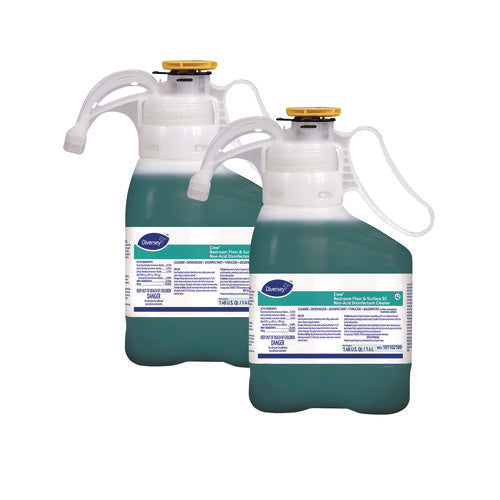 Image of Diversey Crew Restroom Floor And Surface Sc Non-Acid Disinfectant Cleaner, Fresh, 1.4 L Bottle, 2/carton