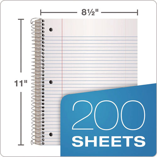 Image of Oxford Coil-Lock Wirebound Notebook, 3-Hole Punch, 5-Subject, College Rule, Randomly Assorted Covers, (200) 11 x 8.5 Sheets