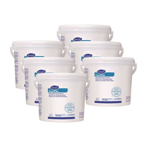 Image of Diversey Easywipe Disposable Wiping Refill, 8.63 x 24.88, White, 125/Bucket, 6/Carton