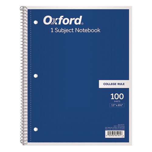 Image of Oxford Coil-Lock Wirebound Notebook, 3-Hole Punched, Medium/College Rule, Randomly Assorted Covers, (100) 11 x 8.5 Sheets