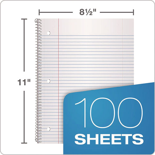 Image of Oxford Coil-Lock Wirebound Notebook, 3-Hole Punched, Medium/College Rule, Randomly Assorted Covers, (100) 11 x 8.5 Sheets