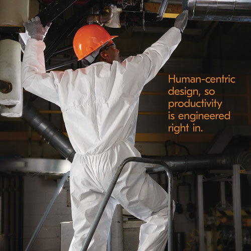 Image of KleenGuard KGA35 Liquid and Particle Protection Coveralls, Elastic Wrist and Ankles, Large, White, 25/Carton