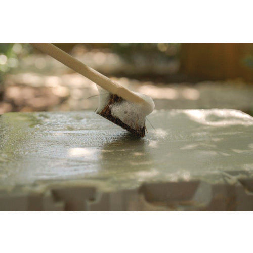 Image of Boardwalk® Utility Brush, Brown Palmyra Fiber Bristles, 5.5" Brush, 14.5" Tan Plastic Handle