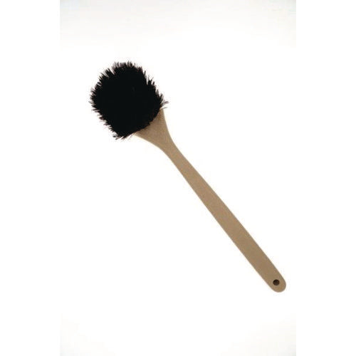 Image of Boardwalk® Utility Brush, Brown Palmyra Fiber Bristles, 5.5" Brush, 14.5" Tan Plastic Handle