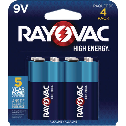 Image of Rayovac® High Energy Premium Alkaline 9v Batteries, 4/pack