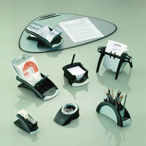 Image of Durable® Telindex Desk Address Card File, Holds 500 2.88 X 4.13 Cards, 5.13 X 9.31 X 3.56, Plastic, Graphite/black