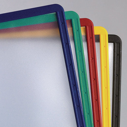 Image of Durable® SHERPA Vario Replacement Panels, 1 Section, Clear Panel Assorted Color Borders, 5/Pack