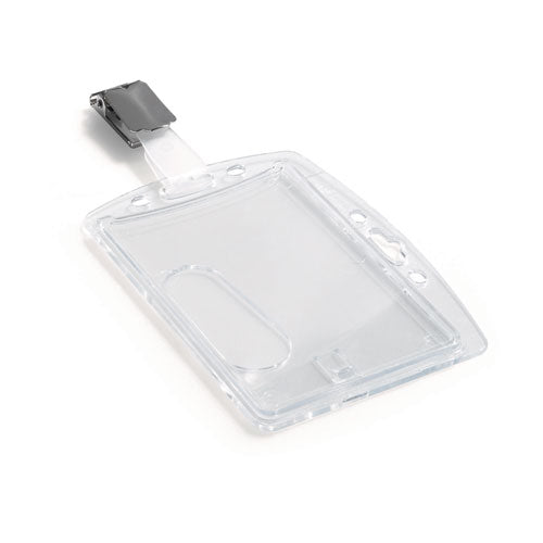 Image of Durable® Id/security Card Holder Set, Vertical/horizontal, Clip, Clear, 25/pack