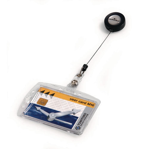 Image of Durable® Id/security Card Holder Set, Vertical/horizontal, Reel, Clear, 10/pack