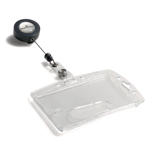 Image of Durable® Id/security Card Holder Set, Vertical/horizontal, Reel, Clear, 10/pack