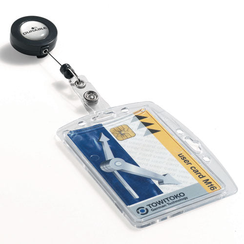 Image of Durable® Id/security Card Holder Set, Vertical/horizontal, Reel, Clear, 10/pack