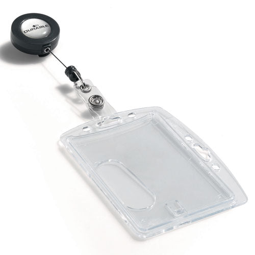 Image of Durable® Id/security Card Holder Set, Vertical/horizontal, Reel, Clear, 10/pack