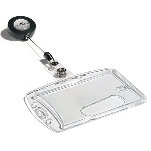 Image of Durable® Id/security Card Holder Set, Vertical/horizontal, Reel, Clear, 10/pack