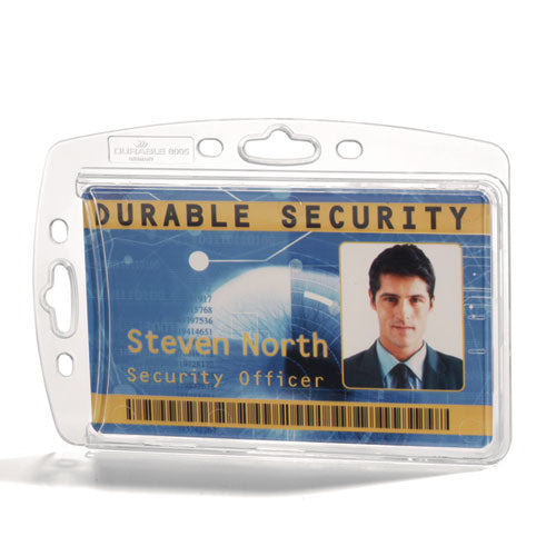 Image of Durable® Id/security Card Holder Set, Vertical/horizontal, Reel, Clear, 10/pack