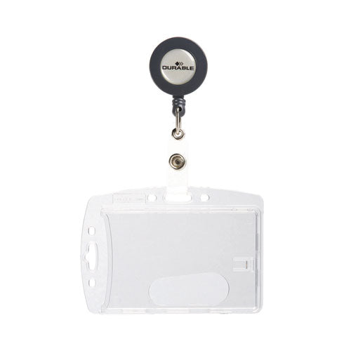 Image of Durable® Id/security Card Holder Set, Vertical/horizontal, Reel, Clear, 10/pack
