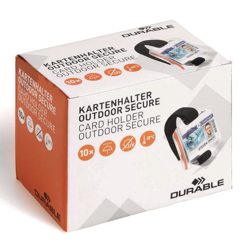 Image of Durable® Card Holder Outdoor Secure, Vertical, 3.42" X 2.12", Clear, 10/box