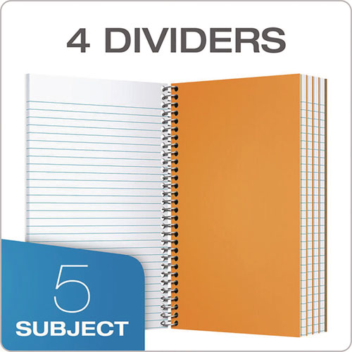 Image of TOPS Wirebound Five-Subject Notebook, Wide/Legal Rule, Navy Cover, (175) 9.5 x 6 Sheets
