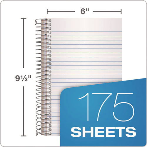 Image of TOPS Wirebound Five-Subject Notebook, Wide/Legal Rule, Navy Cover, (175) 9.5 x 6 Sheets
