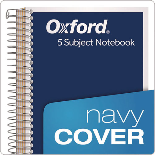 Image of TOPS Wirebound Five-Subject Notebook, Wide/Legal Rule, Navy Cover, (175) 9.5 x 6 Sheets