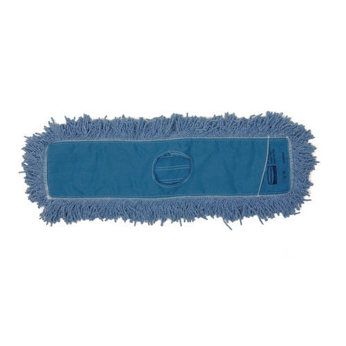 Image of Rubbermaid® Commercial Twisted Loop Blend Dust Mop, PIC/PET Polyester, 24" x 5", Blue