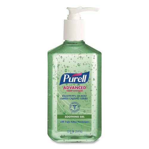 Image of PURELL® Advanced Hand Sanitizer Soothing Gel, 12 oz Pump Bottle, Fresh Scent, 12/Carton