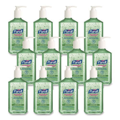 Image of PURELL® Advanced Hand Sanitizer Soothing Gel, 12 oz Pump Bottle, Fresh Scent, 12/Carton