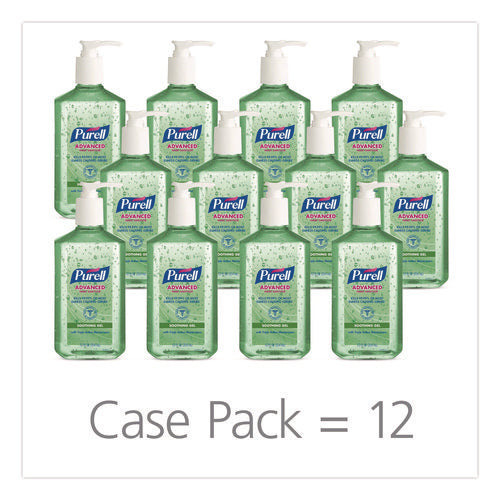 Image of PURELL® Advanced Hand Sanitizer Soothing Gel, 12 oz Pump Bottle, Fresh Scent, 12/Carton