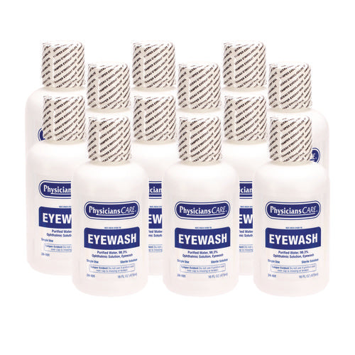 Image of PhysiciansCare® by First Aid Only® Eye Wash, 16 oz Bottle, 12/Carton