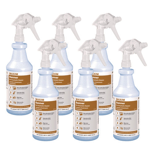 Image of Maxim® Banner Bio-Enzymatic Cleaner, Safe-to-Ship, Fresh Scent, 32 oz Bottle, 6/Carton