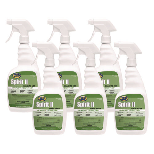 Image of Zep® Spirit Ii Ready-To-Use Disinfectant, Citrus Scent, 32 Oz Spray Bottle, 12/carton