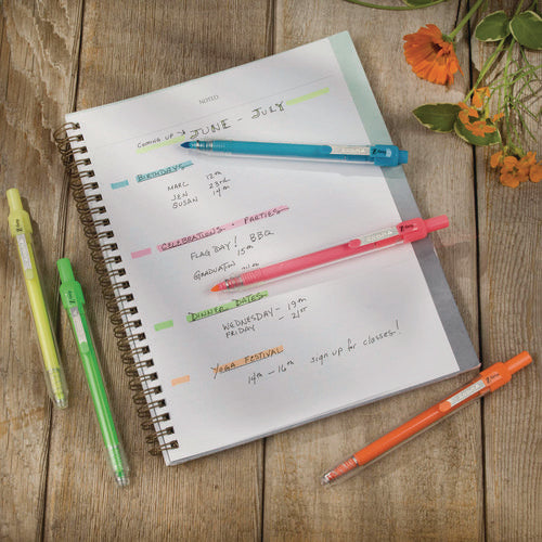 Image of Zebra® Z-Grip Retractable Highlighter Markers, Assorted Neon Ink, Chisel Tip, Assorted Neon Barrel, Dozen