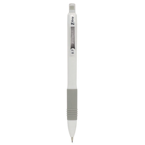 Image of Zebra® Z-Grip Plus Mechanical Pencil, 0.7, (#2), Black Lead, White Barrel, Dozen