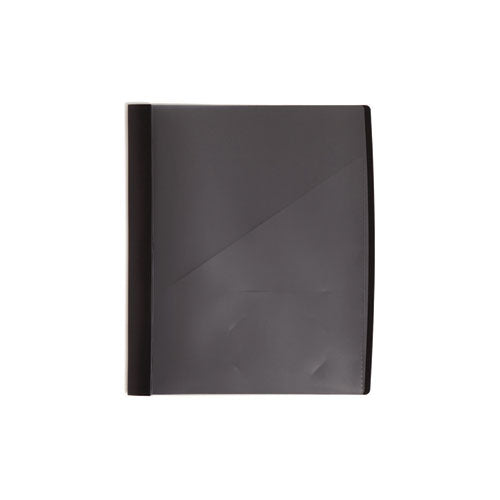 Image of Smead Clear Front Poly Report Cover, Double-Prong Fastener, 0.5" Capacity, 8.5 X 11, Clear/black, 5/pack