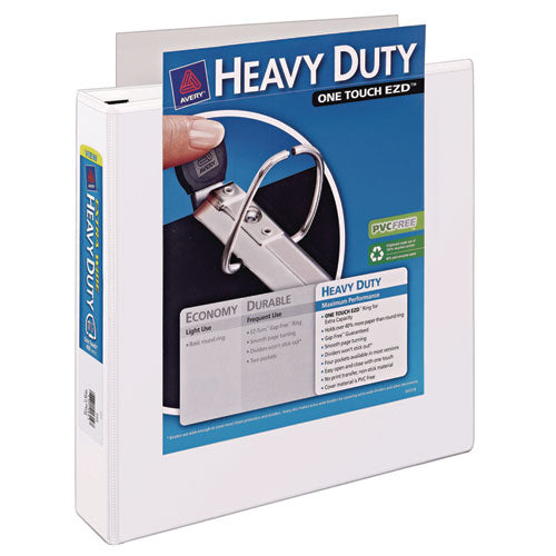 Image of Avery® Heavy-Duty View Binder With Durahinge, One Touch Ezd Rings/extra-Wide Cover, 3 Ring, 1.5" Capacity, 11 X 8.5, White, (1319)