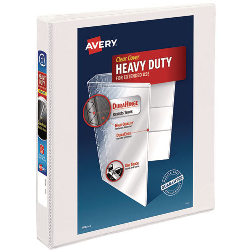 Image of Avery® Heavy-Duty Non Stick View Binder With Durahinge And Slant Rings, 3 Rings, 1" Capacity, 11 X 8.5, White, (5304)