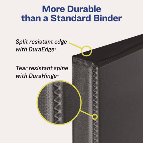 Image of Avery® Heavy-Duty Non Stick View Binder With Durahinge And Slant Rings, 3 Rings, 0.5" Capacity, 11 X 8.5, Black, (5233)
