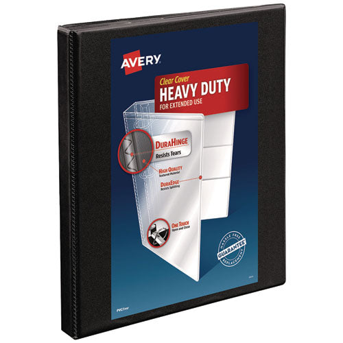 Image of Avery® Heavy-Duty Non Stick View Binder With Durahinge And Slant Rings, 3 Rings, 0.5" Capacity, 11 X 8.5, Black, (5233)