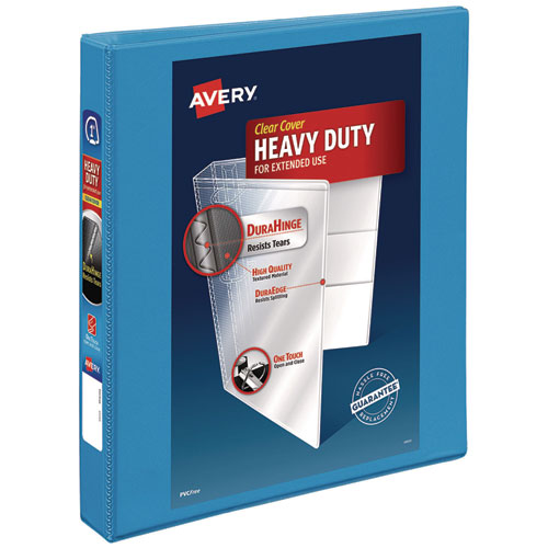 Image of Avery® Heavy-Duty Non Stick View Binder With Durahinge And Slant Rings, 3 Rings, 1" Capacity, 11 X 8.5, Light Blue, (5301)
