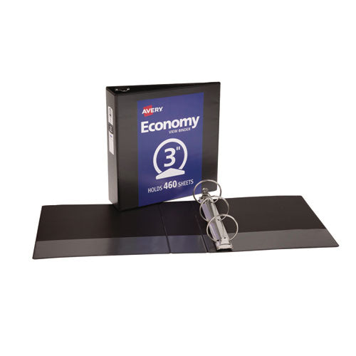 Image of Avery® Economy View Binder With Round Rings , 3 Rings, 3" Capacity, 11 X 8.5, Black, (5740)