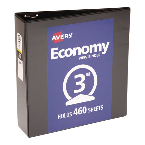 Image of Avery® Economy View Binder With Round Rings , 3 Rings, 3" Capacity, 11 X 8.5, Black, (5740)