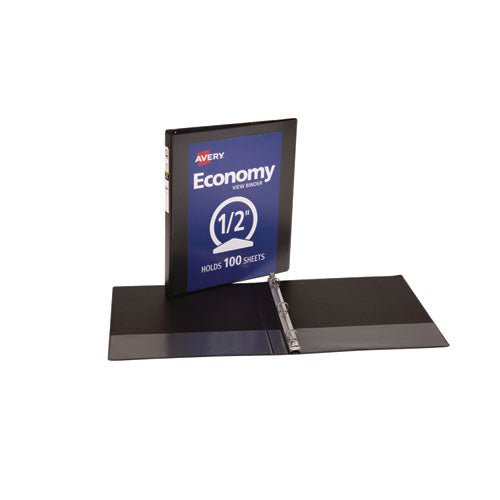 Image of Avery® Economy View Binder With Round Rings , 3 Rings, 0.5" Capacity, 11 X 8.5, Black, (5705)