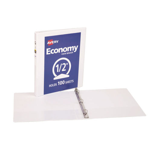 Image of Avery® Economy View Binder With Round Rings , 3 Rings, 0.5" Capacity, 11 X 8.5, White, (5706)