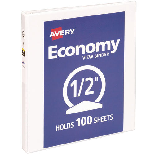 Image of Avery® Economy View Binder With Round Rings , 3 Rings, 0.5" Capacity, 11 X 8.5, White, (5706)