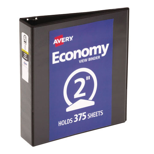 Image of Avery® Economy View Binder With Round Rings , 3 Rings, 2" Capacity, 11 X 8.5, Black, (5730)