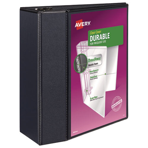 Image of Avery® Durable View Binder With Durahinge And Ezd Rings, 3 Rings, 5" Capacity, 11 X 8.5, Black, (9900)